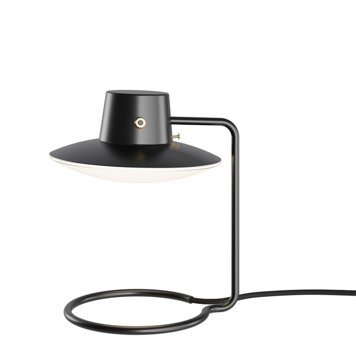 Louis Poulsen - AJ Oxford Bordlampe Sokkel, Ø 22 x H 28 cm, sort metal / opalglas