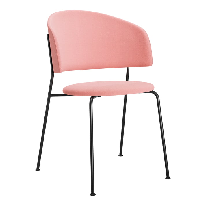 OUT Objekte unserer Tage - Wagner Dining Chair, stof pink, stel sort