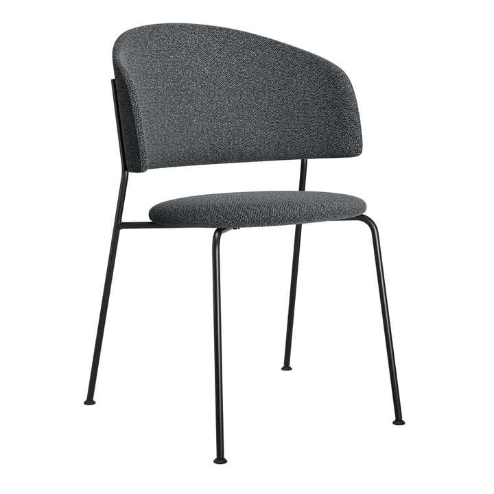 OUT Objekte unserer Tage - Wagner Dining Chair, stof lavagrå, stel sort