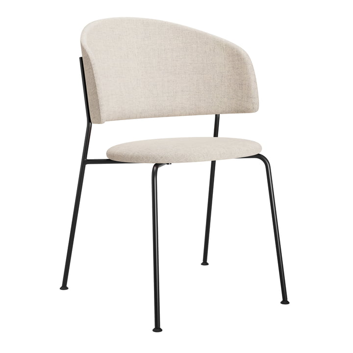 OUT Objekte unserer Tage - Wagner Dining Chair, stof beige, stel sort