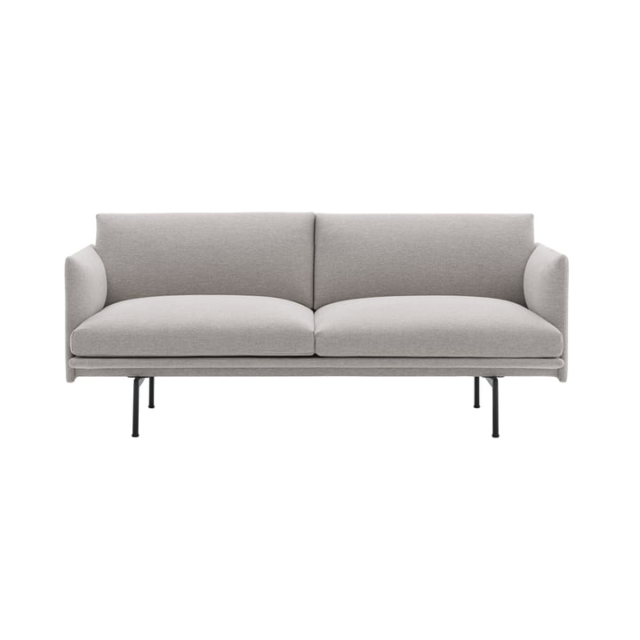 Muuto - Outline sofa 2-personers, sort / greige (Kvadrat by Sahco Clay 12)