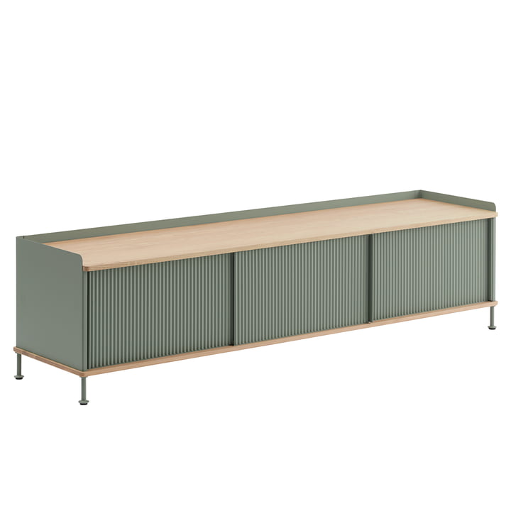 Muuto - Enfold Sideboard, 186 x 45 cm, eg/støvgrøn