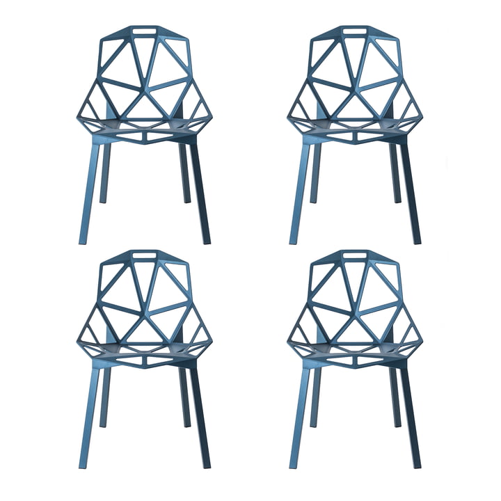 Magis - Chair One Outdoor Chair, stabelbar, blå (sæt med 4)