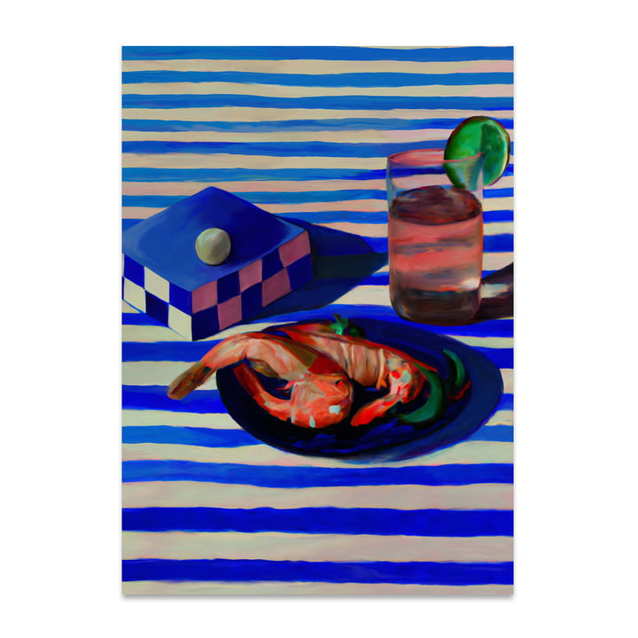 Shrimp Stripes Plakat 50x70cm fra Paper Collective