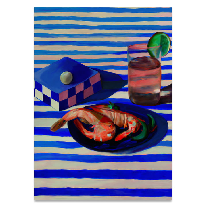 Shrimp Stripes Plakat 70x100cm fra Paper Collective