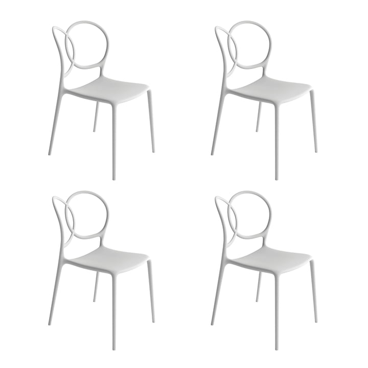 Driade - Sissi stol udendørs, mat hvid (sæt med 4)
