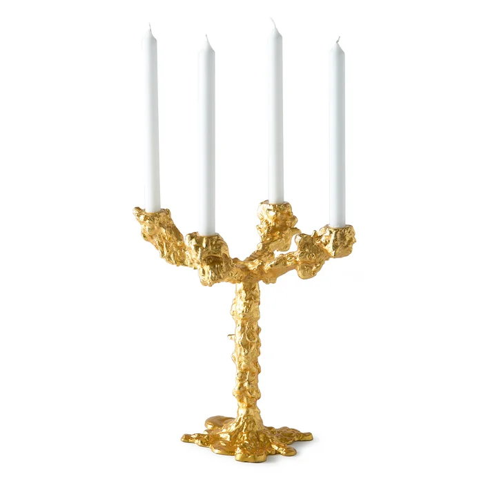 Pols Potten - Drip lysestage, 4 arme, guld