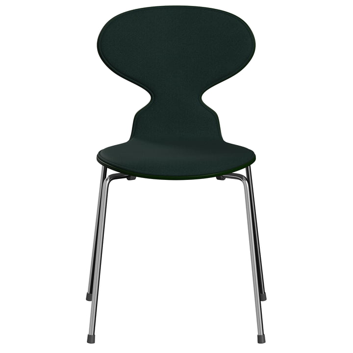 Fritz Hansen - Ant 3101 stol, mørkegrøn (Vidar 1062) / stedsegrøn lakeret ask / forkromet