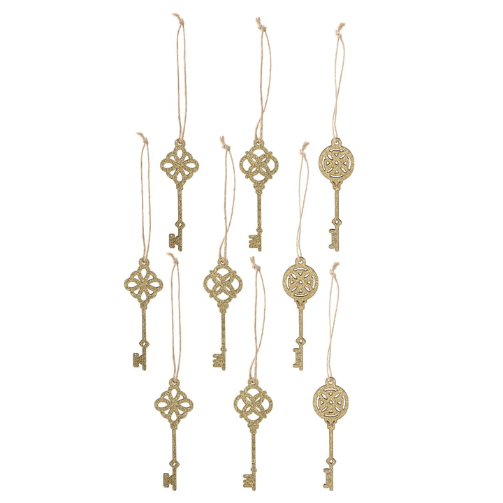 Bloomingville - Kaley ornament, guld (9 stk.)