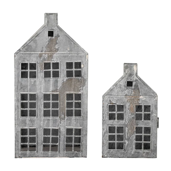 Bloomingville - Heidrun lanterne, grå (sæt med 2)