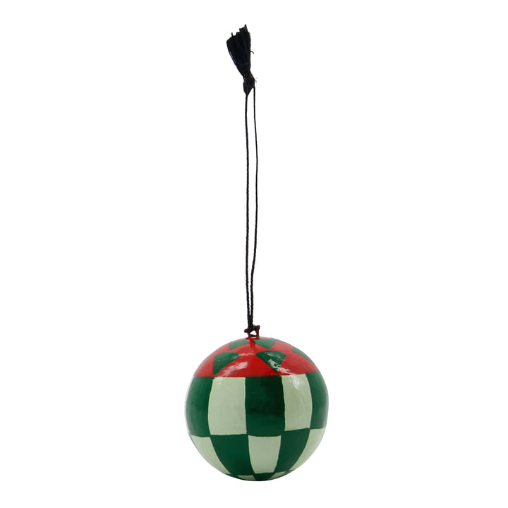 Harlequin Ornament af House Doctor i turkis/rød/sand version