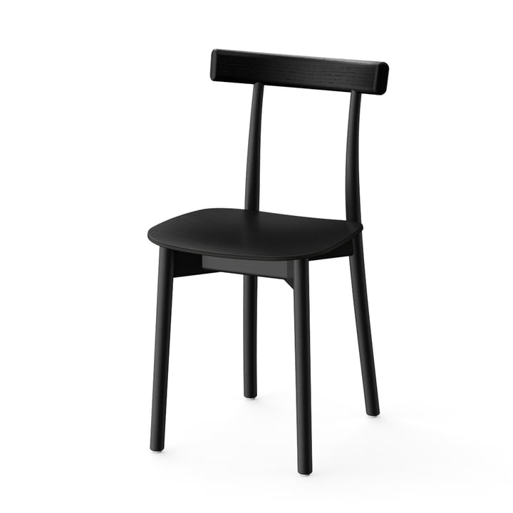 Skinny Wooden Chair i sort finish (RAL 9005)