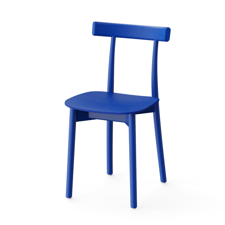 Skinny Wooden Chair i blå finish (RAL 5002)