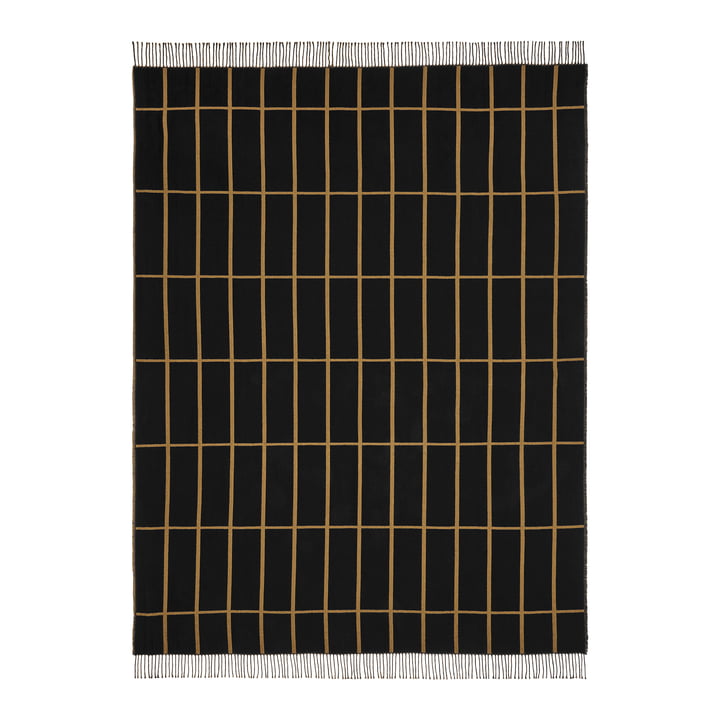 Tiiliskivi tæppe, 140 x 180 cm, kaviar / guld fra Marimekko
