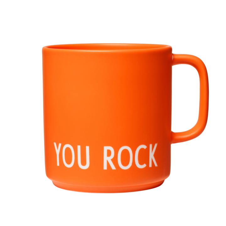 AJ Favourite porcelæn krus med hank, You Rock / orange fra Design Letters