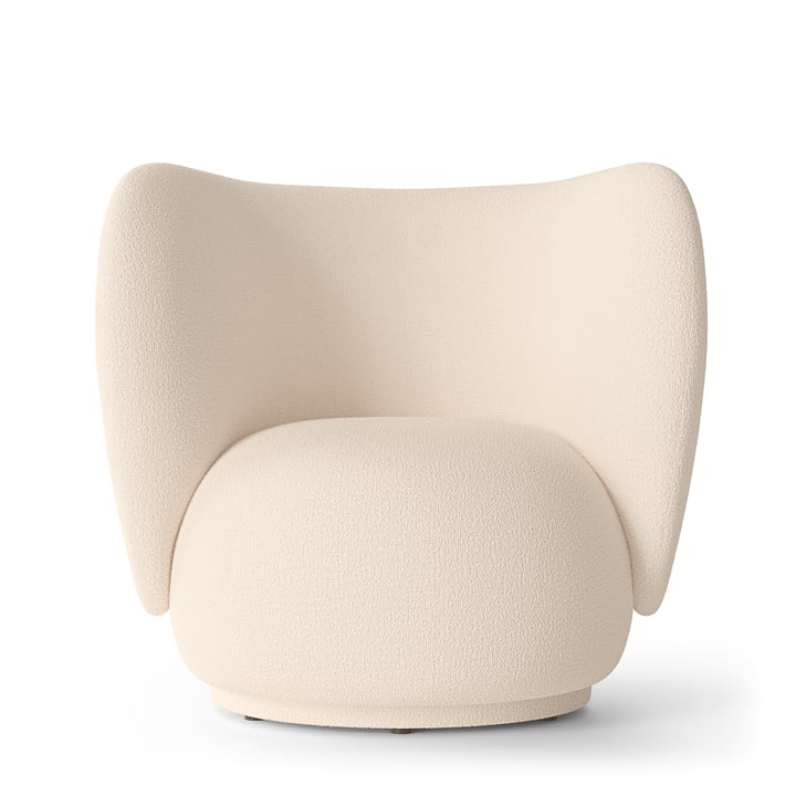 ferm Living - Rico Lounge Chair, Uld Bouclé råhvid