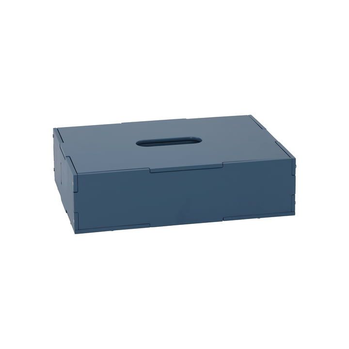 Nofred - opbevaringsboks med låg, 33,5 x 9 x 24 cm, blå