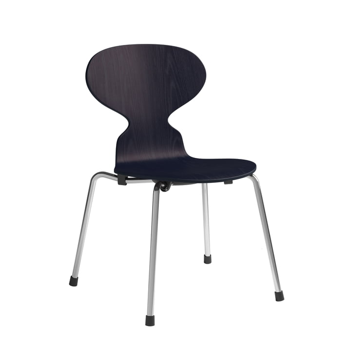 Ant børnestol fra Fritz Hansen i midnight blue /krom