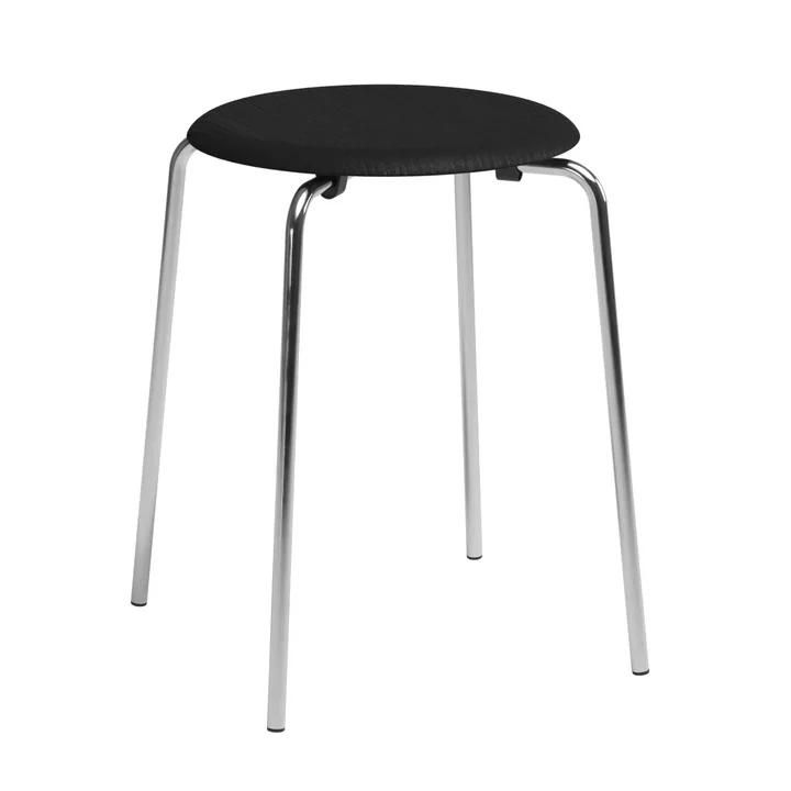 Fritz Hansen - Dot skammel, sort ask finer / krom base