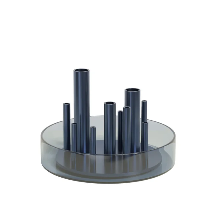 Ikeru Vase Low fra Fritz Hansen i farven dusk blue