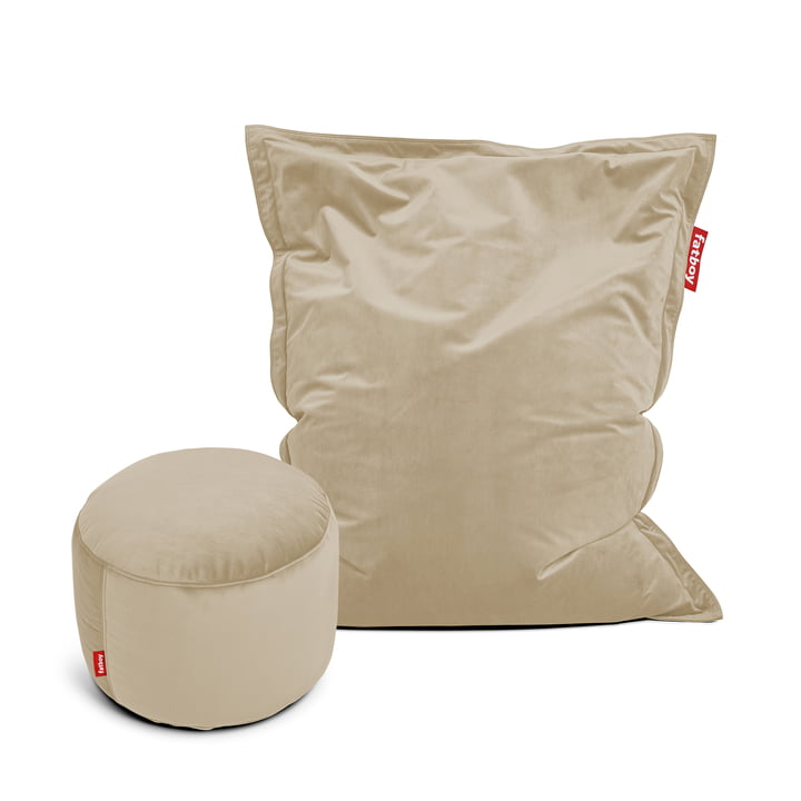 Fatboy - Original Slim Bean Bag Velvet inkl. Point Puf Velvet, camel