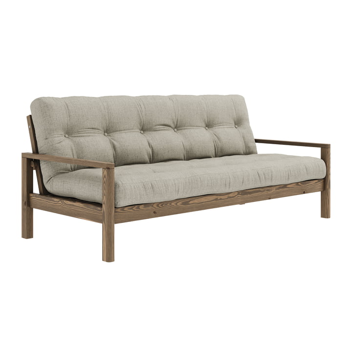 Karup Design - Knob sovesofa 130 x 190 cm, fyrre johannesbrød brun/hør (914)