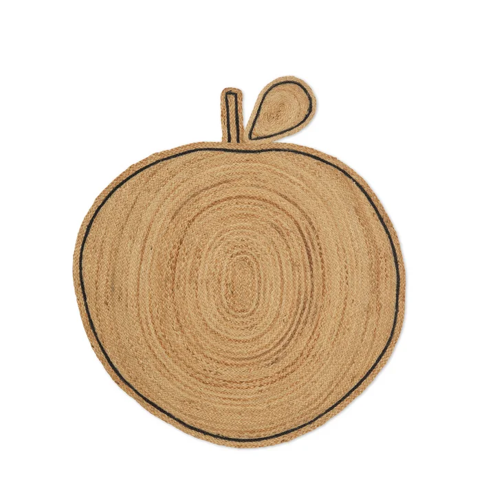 Flettet jute tæppe, æble / naturel fra Ferm Living