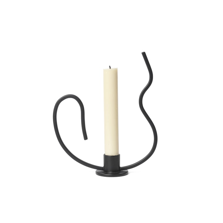 Valse lysestage lav, sort fra Ferm Living