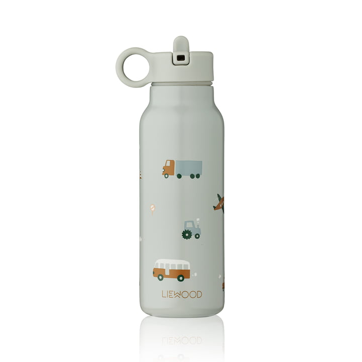 Falk vandflaske, 350 ml, køretøjer, dueblå blanding fra LIEWOOD