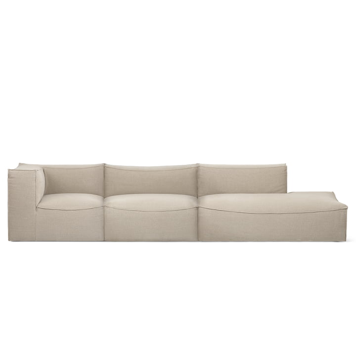 ferm Living - Catena Modular, 4-personers sofa åben ende højre, natur (Rich Linen)