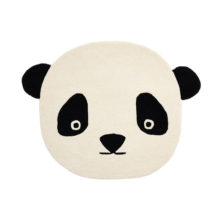 OYOY - Panda tæppe, 110 x 87 cm, hvid/sort