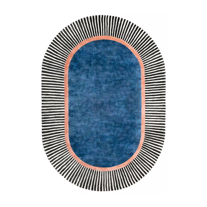 Studio Zondag - Farah tæppe 170 x 240 cm, blå/laks