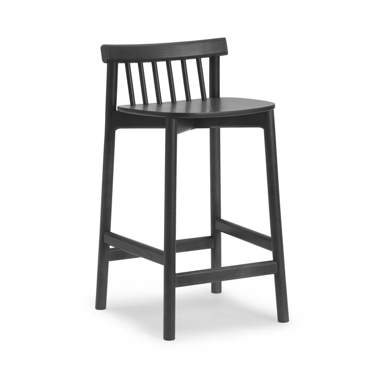 Pind barstol, 65 cm, sortbejdset af Normann Copenhagen