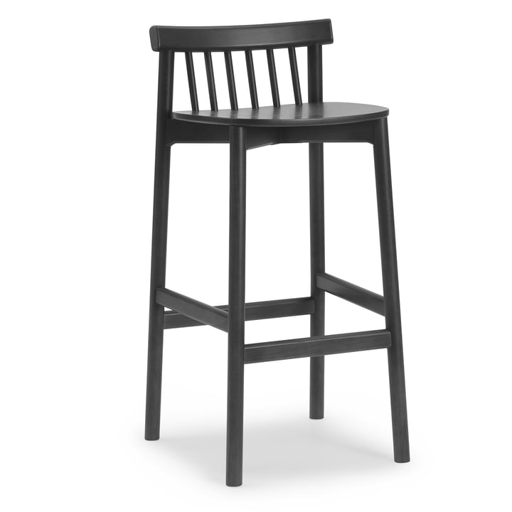 Pind barstol, 75 cm, sortbejdset af Normann Copenhagen