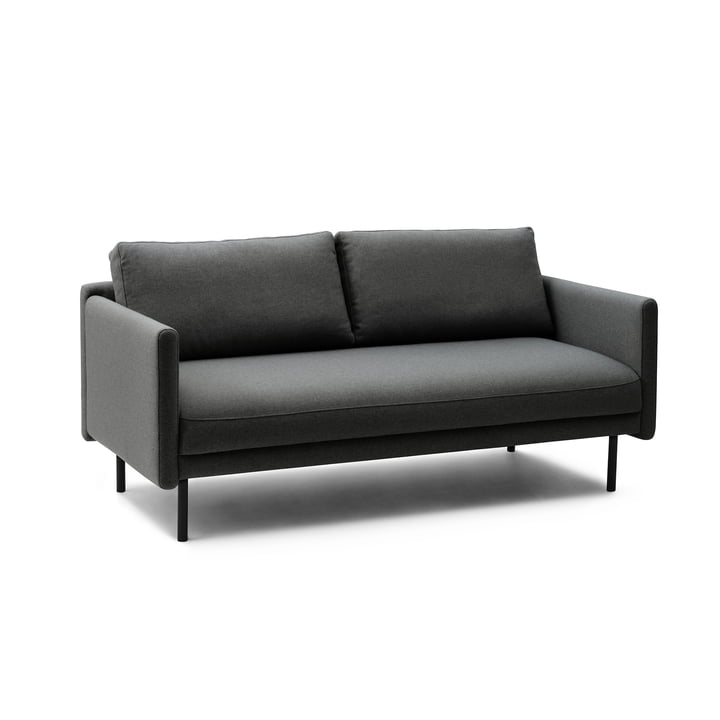 Rar 2-personers sofa, sort / Re-Born mørkegrå fra Normann Copenhagen