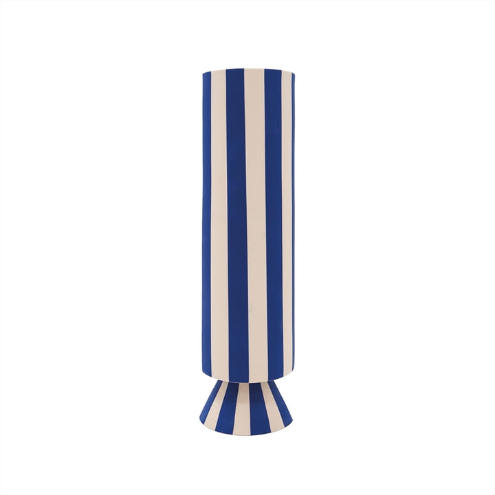 OYOY - Toppu Vase, Ø 8,5 x H 31 cm, optisk blå (Limited Edition)