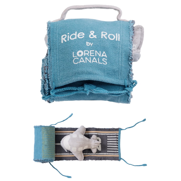Lorena Canals - Ride & Roll legesæt, flyvemaskine, lyseblå/grå (sæt med 2)
