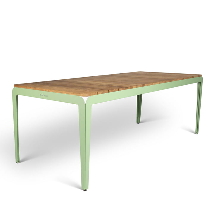 Bended Table Wood udendørs, 220 cm, lysegrøn fra Weltevree