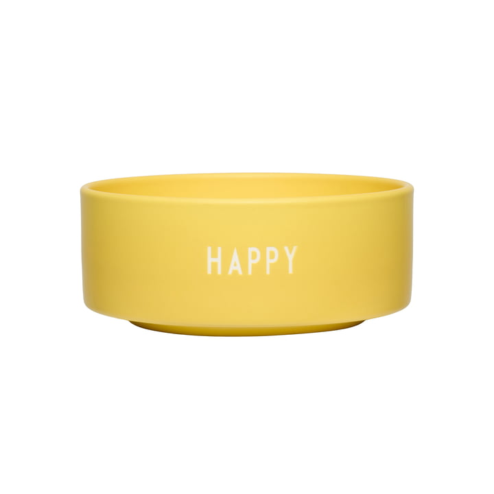 Snack skål, Happy / gul fra Design Letters