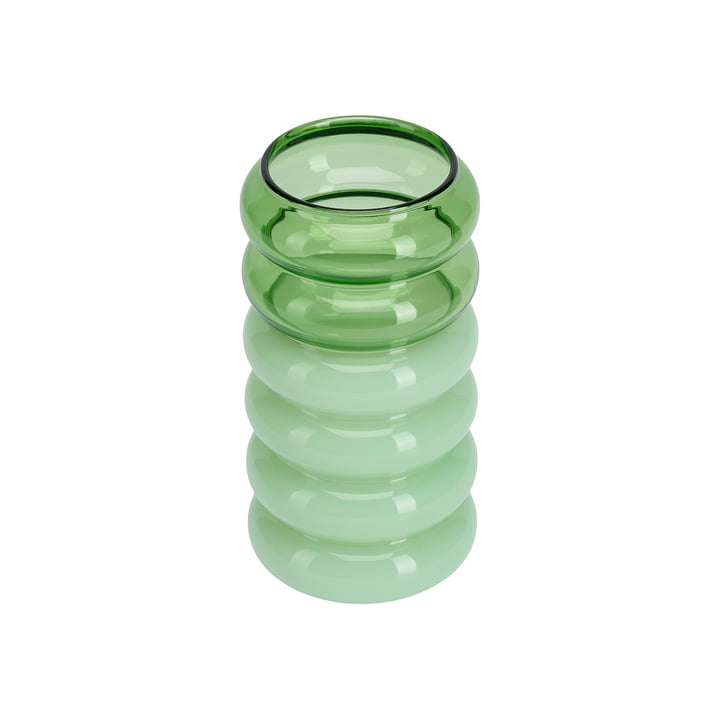 2 i 1 vase & lysestage, H 13,5 cm, grøn/mælkegrøn fra Design Letters by Bubble