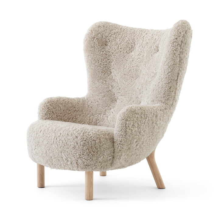 Petra Lounge Chair VB3, høj ryg, olieret eg / fåreskind Moonlight by & Tradition