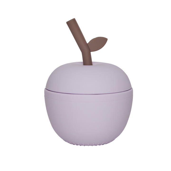Æblekop med sugerør, lavendel fra OYOY Mini