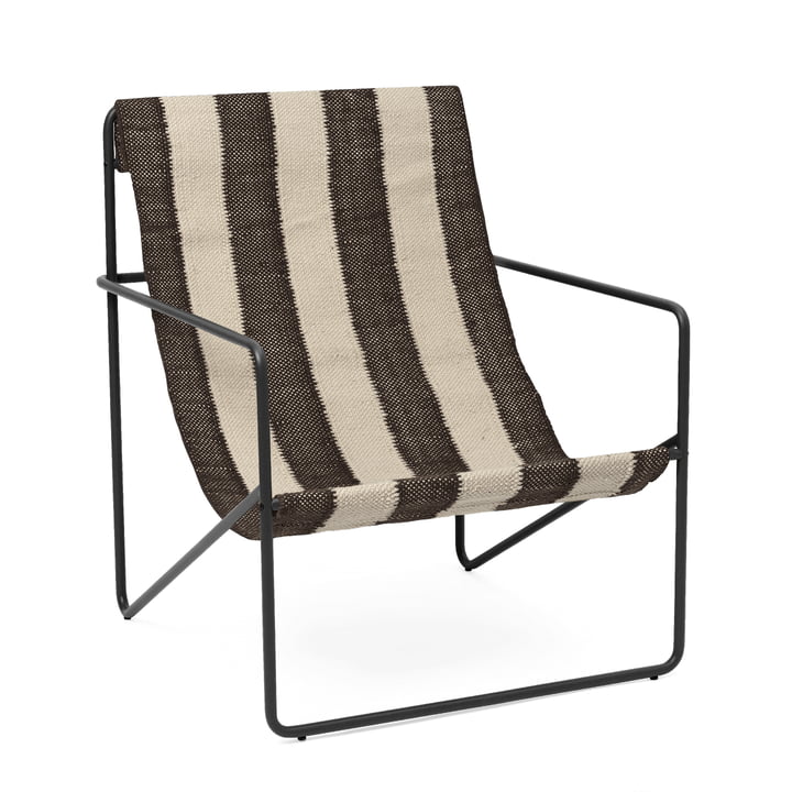 Desert Lounge Chair, sort/råhvid, chokolade fra ferm Living