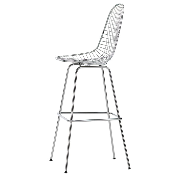 Eames Wire barstol, høj, forkromet fra Vitra