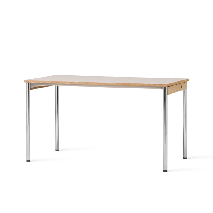Audo - Co skrivebord, 140 x 70 cm, creme/krom