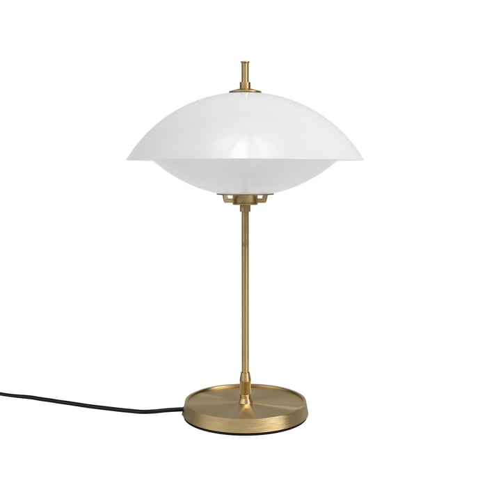 Clam bordlampe Ø 33 cm, messing/opal hvid af Fritz Hansen
