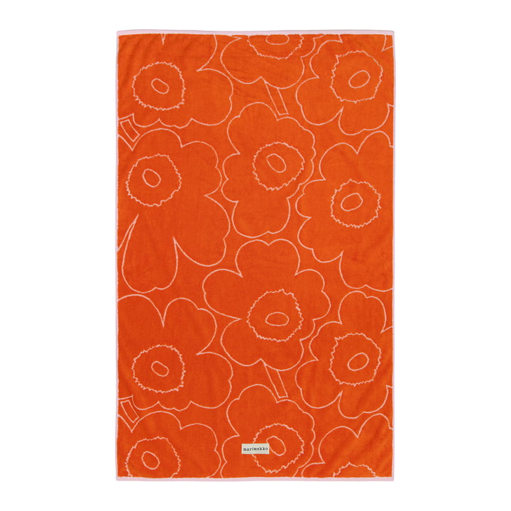 Piirto Unikko badehåndklæde, 100 x 160 cm, brændt orange/pink fra Marimekko