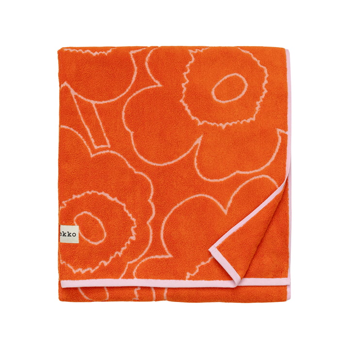 Piirto Unikko badehåndklæde, 100 x 160 cm, brændt orange/pink fra Marimekko