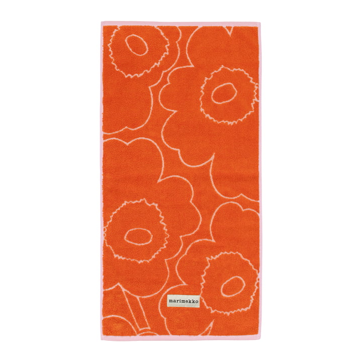 Piirto Unikko håndklæde, 50 x 100 cm, brændt orange/pink fra Marimekko