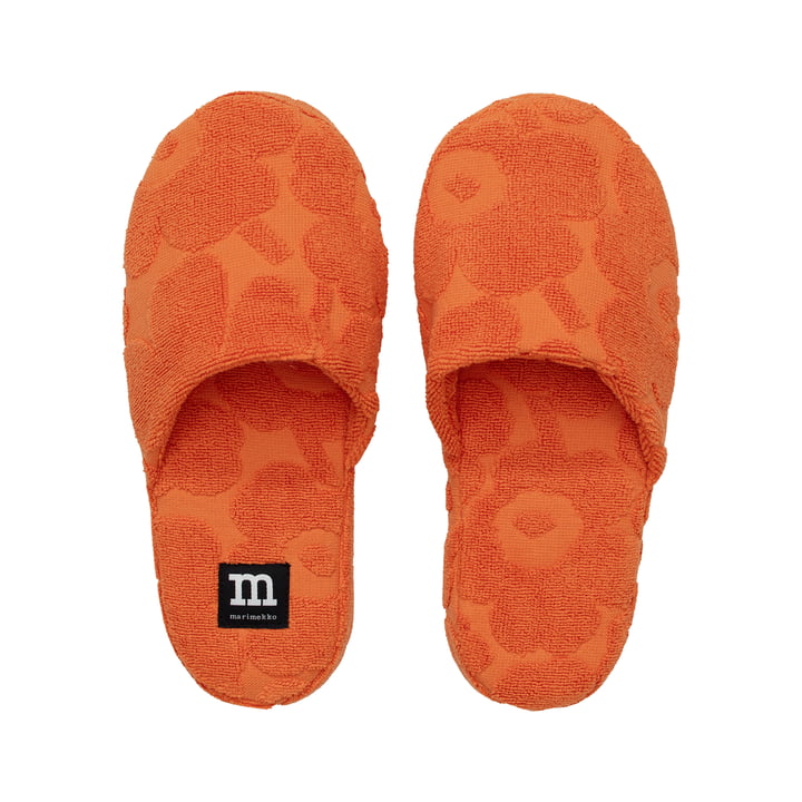 Mini Unikko hjemmesko, brændt orange fra Marimekko